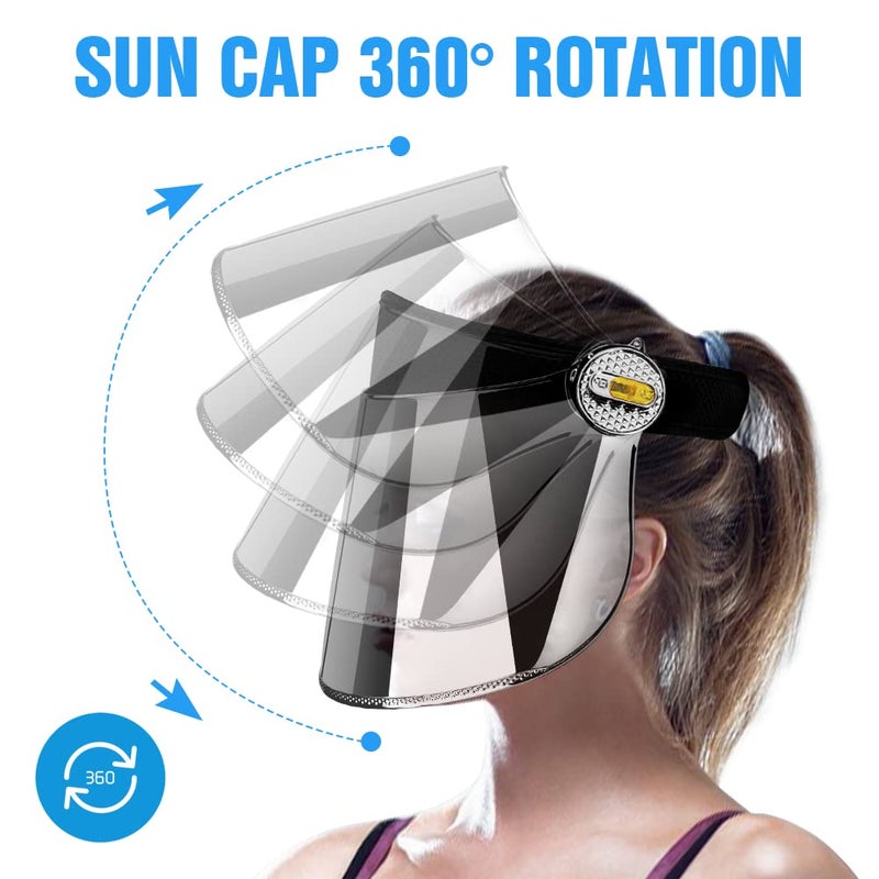 WAYCOM Sun Cap, Sun Visor Hat Silver&White - UV Protection Hat -Premium UPF 50+ Hat for Hiking, Golf, Tennis, Outdoors (Black) - Image 5